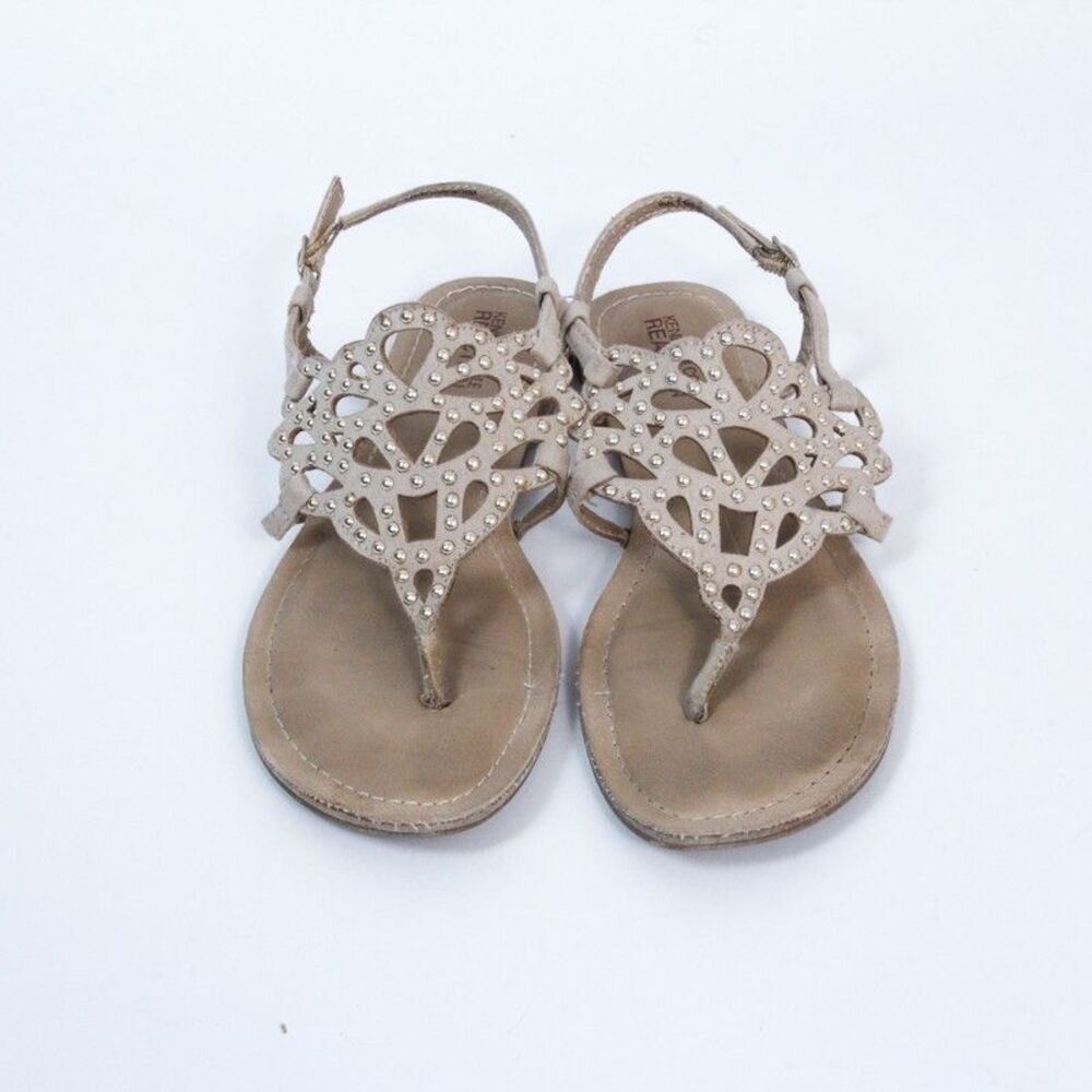 Kenneth Cole Reaction Women's 7M Tan Studded Embellished Slingback Sandals